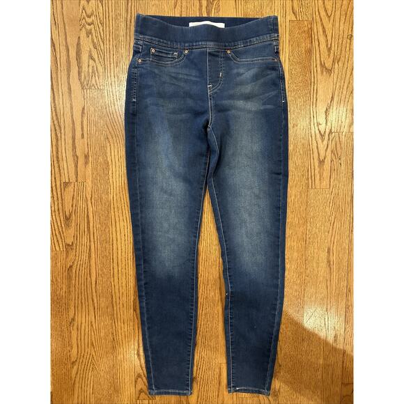 Signature by Levi Strauss Shaping Pull-On Skinny Blue Denim Jeans Size 4M - Picture 1 of 10